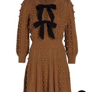 Alice and Olivia Kitty Bow Front Sweater Dress